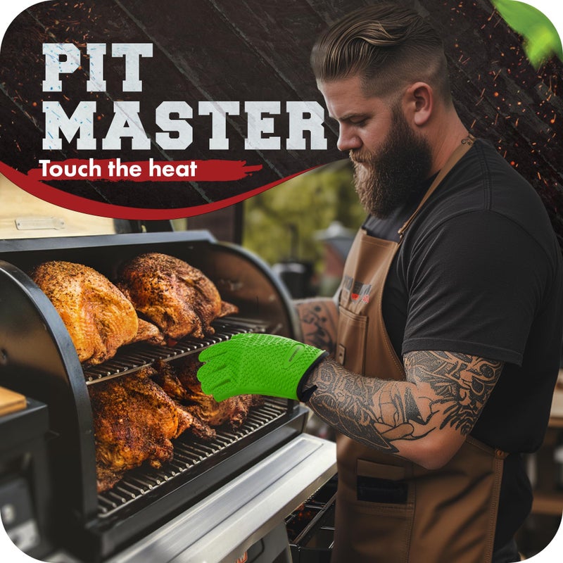 KITCHEN PERFECTION Silicone Smoker Oven Gloves -Extreme Heat Resistant BBQ Gloves-Handle Hot Food Right on Your Grill Fryer&Pit|Waterproof Grilling Cooking Baking Mitts |Superior Value Set +2 Bonuses - Image 3